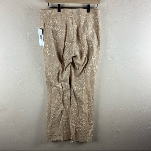 Antonio Melani Maxine Town Country Pants Tan Corduroy Embroidered Floral NWT - Picture 5 of 13